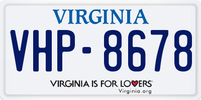 VA license plate VHP8678
