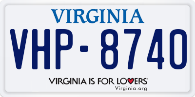 VA license plate VHP8740