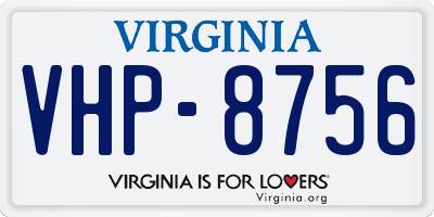 VA license plate VHP8756
