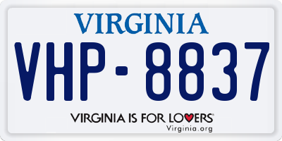 VA license plate VHP8837