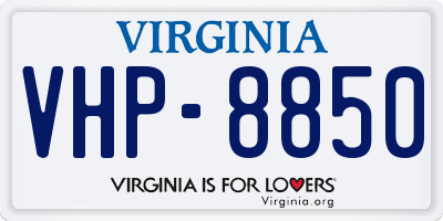 VA license plate VHP8850