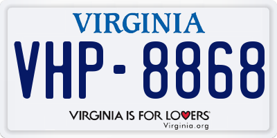VA license plate VHP8868