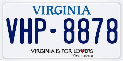 VA license plate VHP8878