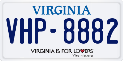 VA license plate VHP8882