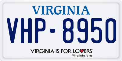 VA license plate VHP8950