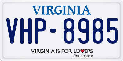 VA license plate VHP8985