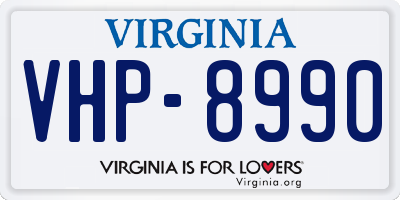 VA license plate VHP8990