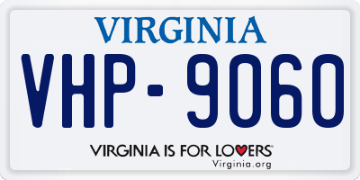 VA license plate VHP9060