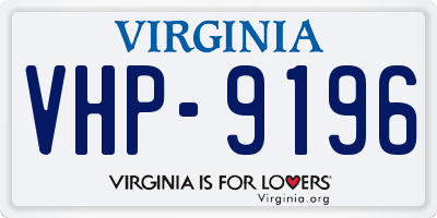 VA license plate VHP9196
