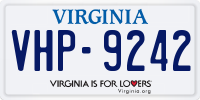 VA license plate VHP9242