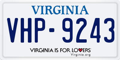 VA license plate VHP9243