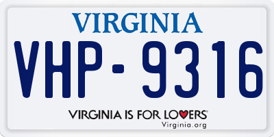 VA license plate VHP9316