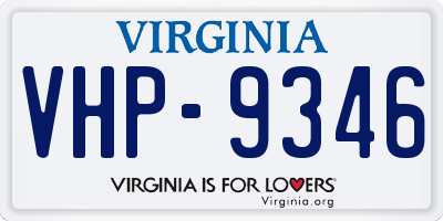 VA license plate VHP9346