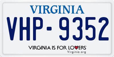 VA license plate VHP9352