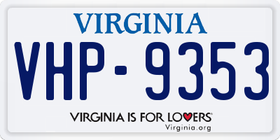 VA license plate VHP9353