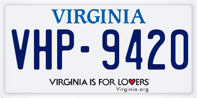 VA license plate VHP9420