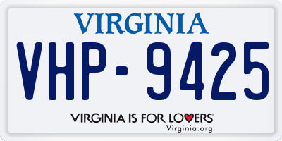 VA license plate VHP9425