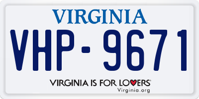 VA license plate VHP9671