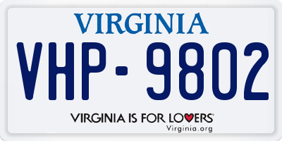 VA license plate VHP9802