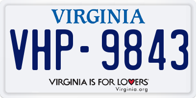 VA license plate VHP9843