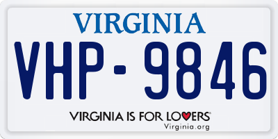 VA license plate VHP9846