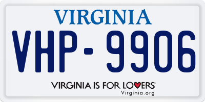 VA license plate VHP9906