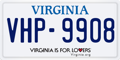 VA license plate VHP9908