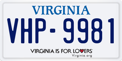 VA license plate VHP9981