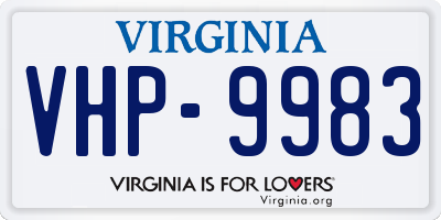 VA license plate VHP9983