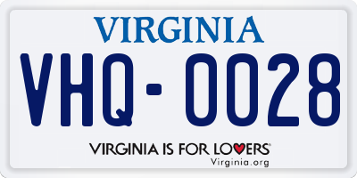 VA license plate VHQ0028