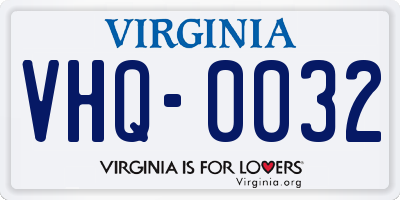VA license plate VHQ0032