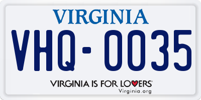 VA license plate VHQ0035