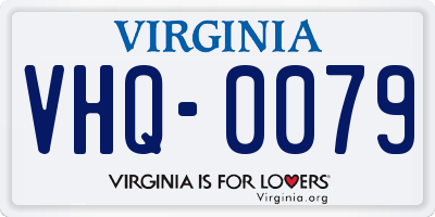 VA license plate VHQ0079