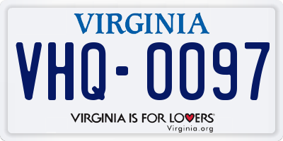 VA license plate VHQ0097