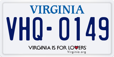VA license plate VHQ0149