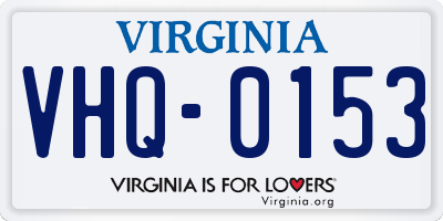 VA license plate VHQ0153