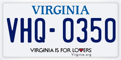 VA license plate VHQ0350
