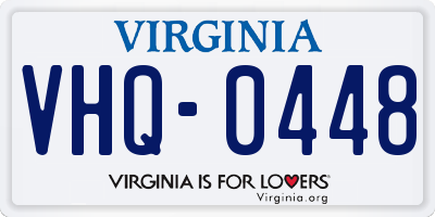 VA license plate VHQ0448