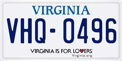 VA license plate VHQ0496