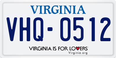 VA license plate VHQ0512