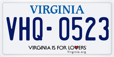 VA license plate VHQ0523