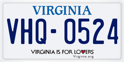 VA license plate VHQ0524