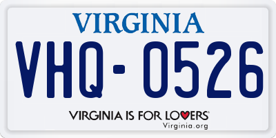 VA license plate VHQ0526