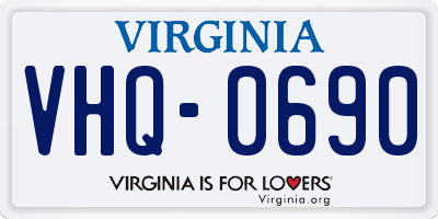 VA license plate VHQ0690