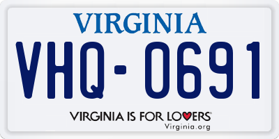 VA license plate VHQ0691