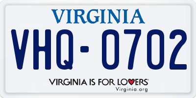 VA license plate VHQ0702