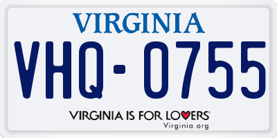 VA license plate VHQ0755