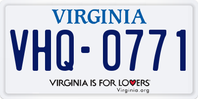 VA license plate VHQ0771
