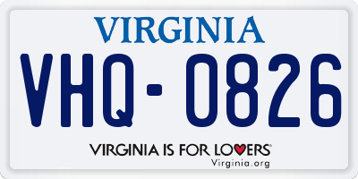 VA license plate VHQ0826