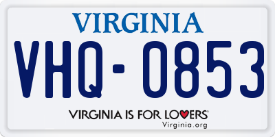 VA license plate VHQ0853